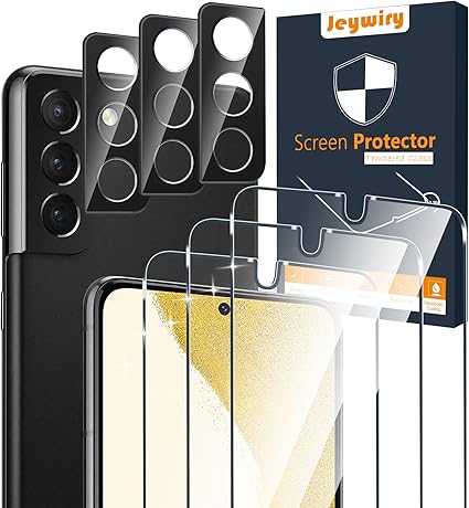 Photo 1 of 3 Pack Screen Protector for Samsung Galaxy S22 5G 6.1" [Not Fit for Galaxy S22 Plus/S22+ 5G] with 3 Pack Tempered Glass Camera Lens Protector, Ultra HD, 9H Hardness, Anti Scratch, Easy Install