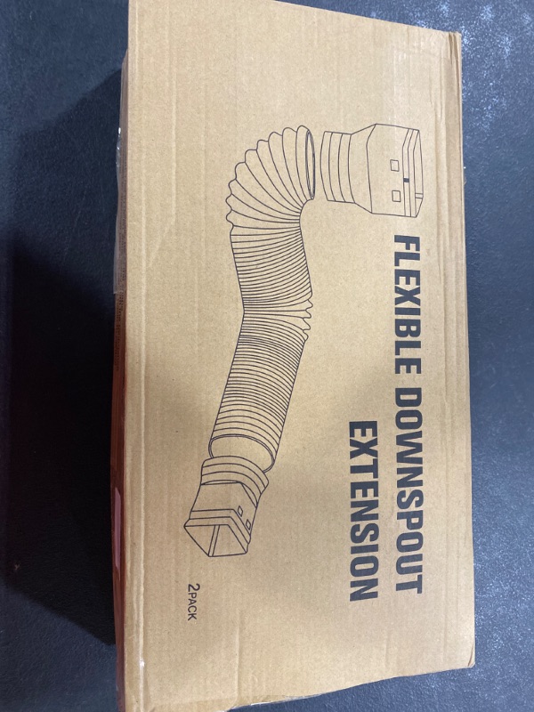 Photo 1 of HOXHA Gutter Downspout Extensions 2 Pack Flexible Rain Gutter Down Spout for Outdoor Gutter Splash Block Drain Extender Extendable from 21 to 58 Inches,Brown