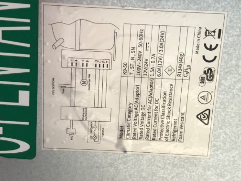 Photo 7 of ***USED - DAMAGED - SEE PICTURES - UNABLE TO TEST***
YEMENREN 12V Car Refrigerator Portable Fridge Freezer Electric Plug in Cooler for Car Truck RV Camping Travel Trips Grocery Shopping Vehicle Home - 53QT/50L