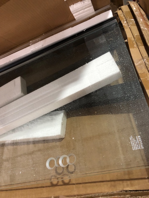 Photo 1 of **PARTS ONLY**NON REFUNDABLE**ITEM HAS WATER SPOTS**
Sunrosa Frameless Bifold Shower Door, 36" W x 72" H Hinged Folding Shower Door, Glass Shower Door in Matte Black, Right Installation