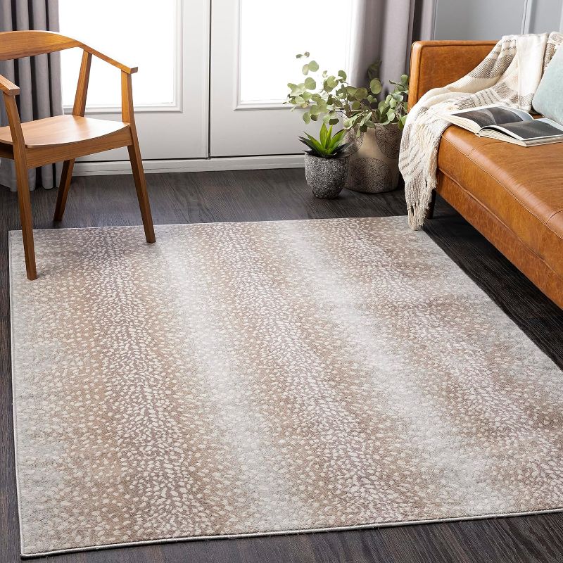 Photo 1 of  **read description Surya Roma ROM-2374 94 X 120 Rectangle Modern Fabric Rug in Tan/Slate/Ivory **read description 
