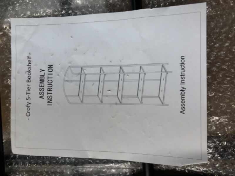 Photo 6 of ***USED - LIKELY MISSING PARTS - UNABLE TO VERIFY FUNCTIONALITY***
Crofy No Assembly Folding Bookshelf for Living Room, 5 Tier Black Collapsible Book Shelf for Home Office, Portable Bookcase Storage Organizer, 12.87"D x 30.9"W x 68.1"H