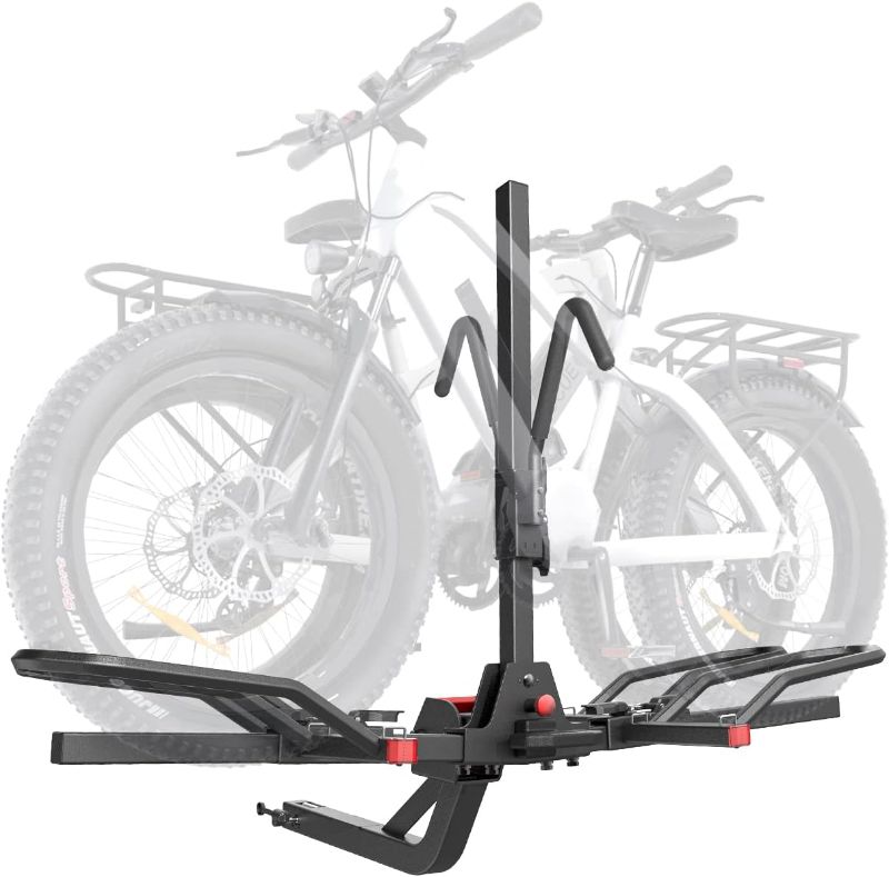 Photo 5 of (READ FULL POST) KYX 2" Hitch Mounted E-Bike Rack, Carries 2 Bikes up to 180 lbs Each for Standard, Fat Tire, Electric Bicycles-Heavy Duty, Foldable and Tilting Ebike Rack for Car, Truck, SUV, Easy to Install