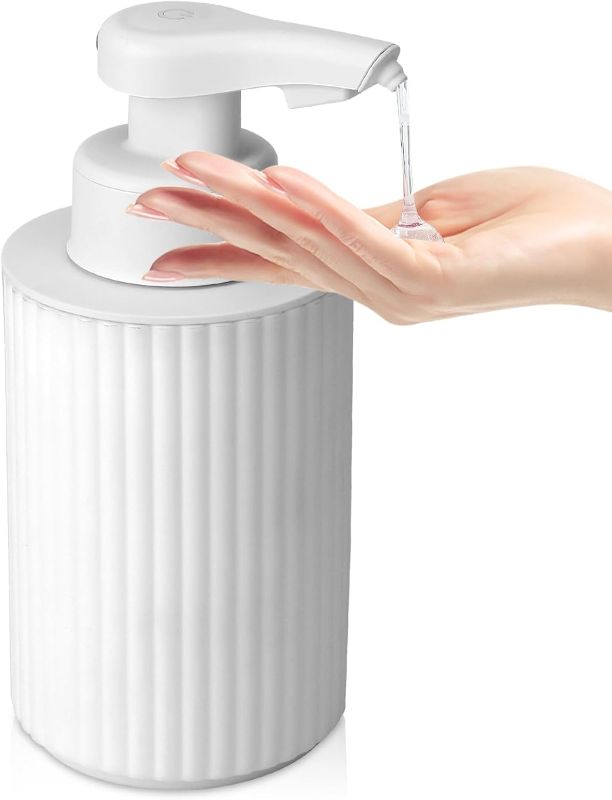 Photo 1 of Automatic Soap Dispenser Liquid Hand Free Rechargeable Soap Dispenser Touchless Lotion Soap Dispenser Smart Electric Auto Dish Plastic Soap Dispenser for Bathroom Kitchen Commercia White
