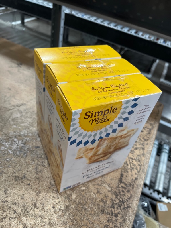 Photo 2 of ** Best By 09/16/2024 ** Simple Mills Almond Flour Crackers, Fine Ground Sea Salt - Gluten Free, Vegan, Healthy Snacks, 4.25 Ounce (Pack of 3) Fine Ground Sea Salt 4.25 Ounce (Pack of 3)