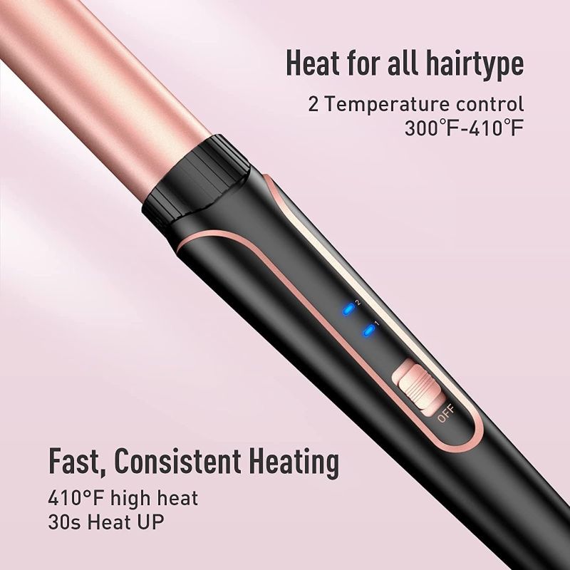 Photo 4 of (READ FULL POST) Waver Curling Iron Wand, BESTOPE PRO 5 in 1 Curling Wand Set with 3 Barrel Hair Crimper for Women, Fast Heating Hair Wand Curler in All Hair Type Rose Gold