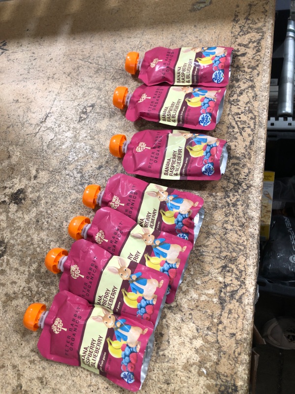 Photo 2 of ** Best By 9/13/2024 ** Peter Rabbit Organics Baby Raspberry Banana Blueberry, 4 oz (Pack of 7) 4 Ounce (Pack of 7)