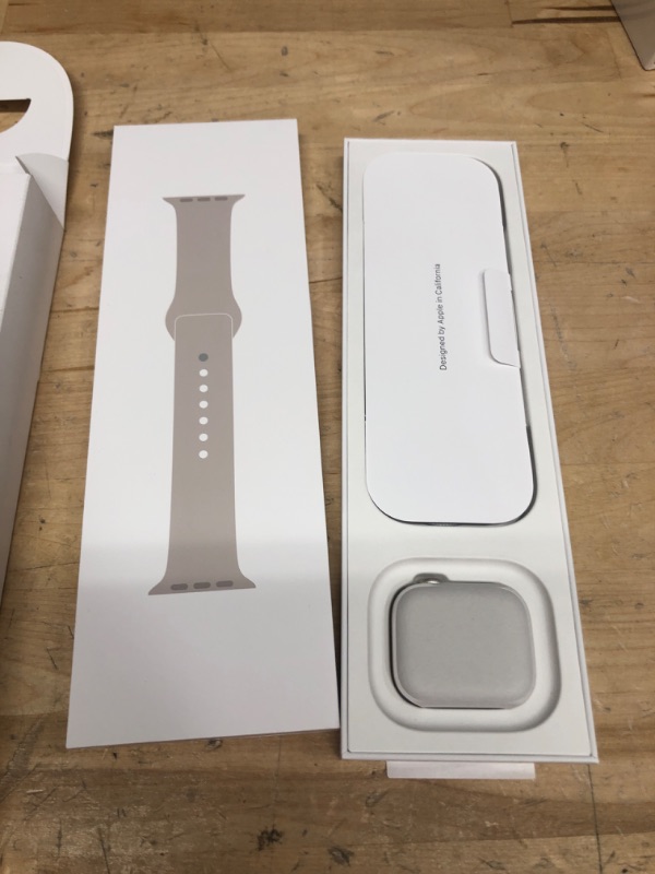 Photo 2 of ***(LOCKED/ PREVIOUSLY USED)***
 Apple Watch Series 9 [GPS 41mm] Smartwatch with Starlight Aluminum Case with Starlight Sport Band S/M. Fitness Tracker, ECG Apps, Always-On Retina Display, Water Resistant Starlight Aluminum Case with Starlight Sport Band 