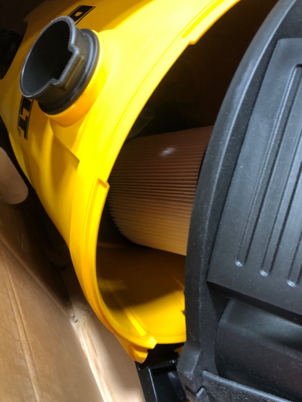 Photo 3 of **MISSING ACCESSORIES**   DEWALT 10 Gal. Dust Extractor with Automatic Filter Clean, Corded (DWV015) Yellow