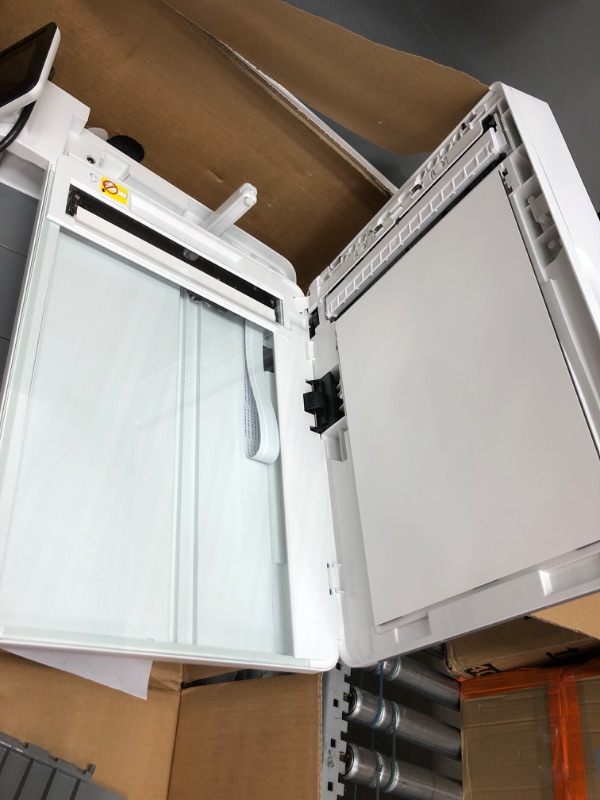 Photo 1 of ***BROKEN PRINTER DOOR, PARTS ONLY ***** HP Color LaserJet Pro M283fdw Wireless All-in-One Laser Printer, Remote Mobile Print, Scan & Copy, Duplex Printing, Works with Alexa (7KW75A), White