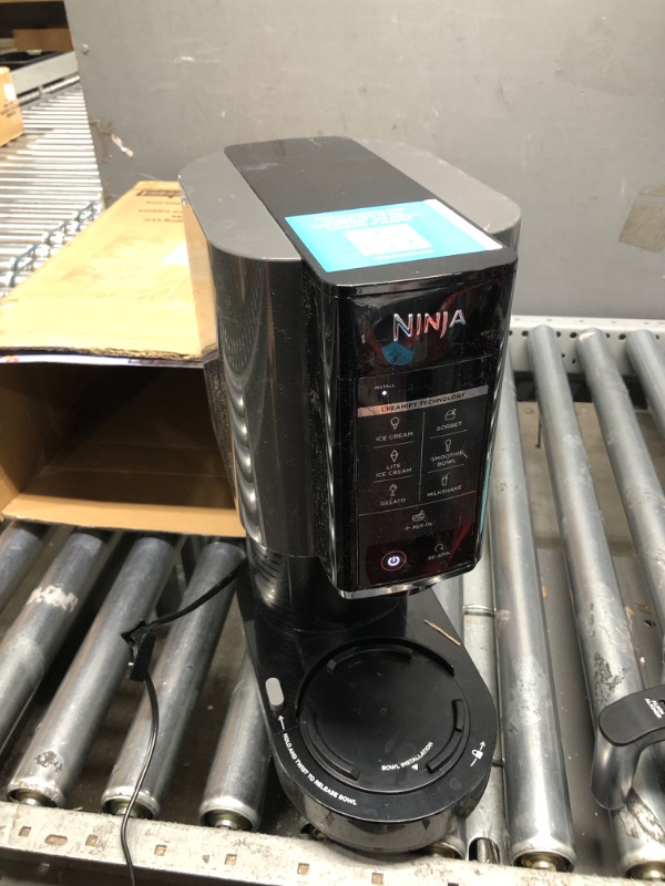 Photo 2 of ***DAMAGED - SEE COMMENTS***
 Ninja NC501 CREAMi Deluxe 11-in-1 Ice Cream & Frozen Treat Maker for Ice Cream, Sorbet, Milkshakes, Frozen Drinks & More, 11 Programs, Perfect for Kids, Silver, 11 Functions + (2) 24 oz. Pints