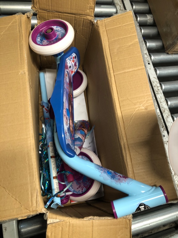 Photo 2 of (READ FULL POST) Huffy Disney Frozen 2 Toddler Scooter, Ideal for Ages 3-5, 3 Wheels, Handlebar Basket, Shimmering Streamers, Easy-Balance Scooter, Durable, Safe and Comfortable, Elsa and Anna Graphics