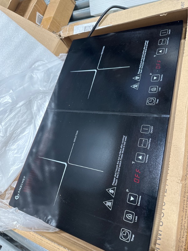 Photo 2 of **PARTS ONLY**NON REFUNDABLE**DOES NOT STAY ON**
Double Induction Cooktop AMZCHEF Induction Cooker 2 Burners, Low Noise Electric Cooktops With 1800W Sensor Touch, 10 Temperature & Power Levels,Independent Control,3-hour Timer, Safety Lock