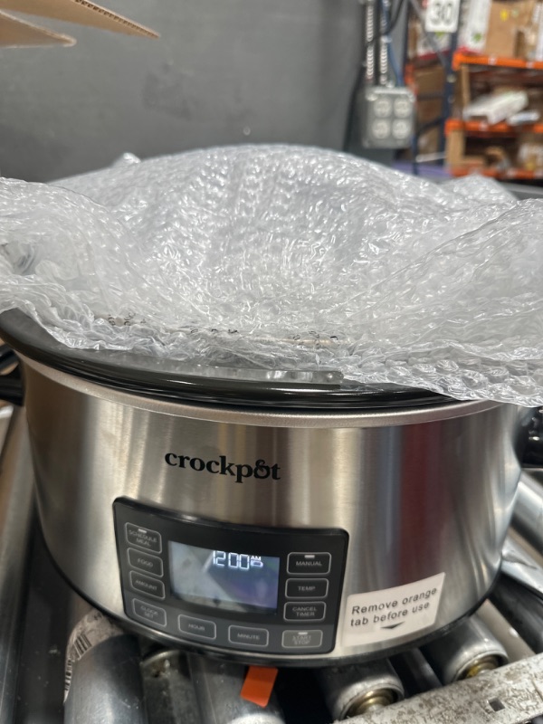 Photo 2 of ***SEE NOTES*** Crock-Pot 7-Quart Slow Cooker, Portable Programmable with Timer, Locking Lid, Stainless Steel; an Essential Kitchen Appliance, Perfect for Families and Gathering