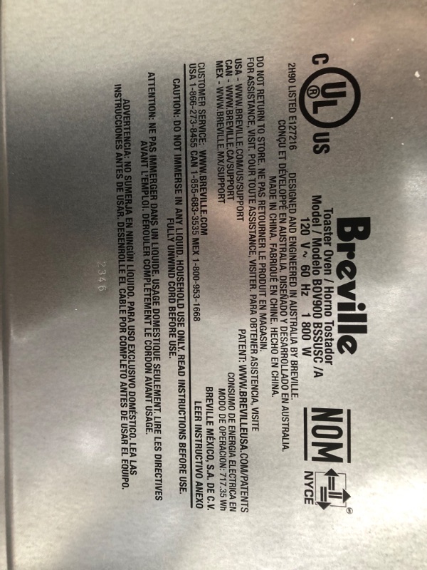 Photo 4 of **DENTS ON SIDES , STILL FUNCTIONAL ***** Breville the Smart Oven Air Fryer Pro, BOV900BSS, Brushed Stainless Steel Brushed Stainless Steel 17.5” x 21.5” x 12.7”