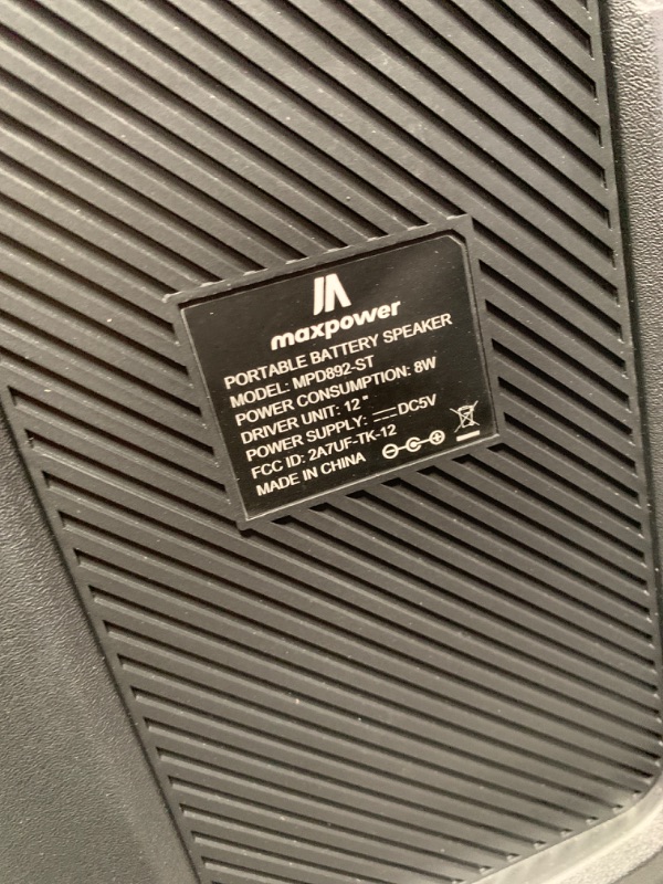 Photo 1 of Max Power Rumble 12" Woofer Bluetooth Trolley Speaker with Stand
