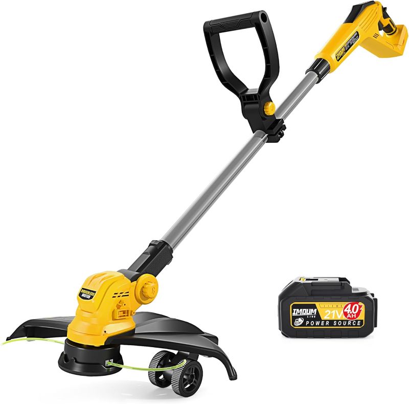 Photo 1 of 15"  Wacker Cordless & Edge Trimmer 2-in-1, 4.0Ah Battery Included, 6lbs, Electric Weed Eater, Edger String Grass Trimmer, W/Wheels, Brushless...