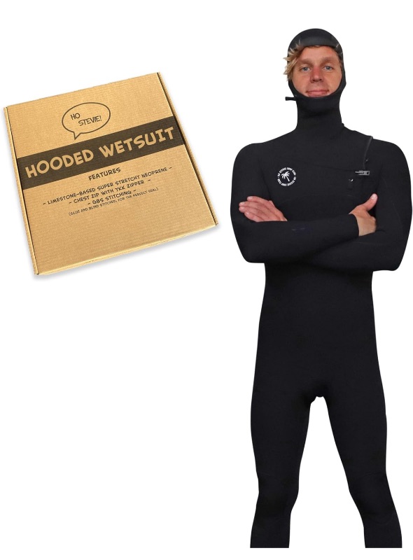 Photo 1 of 5.0 5.0 out of 5 stars 9
Ho Stevie! Men’s 5/4mm Hooded Surfing Wetsuit - Chest Zip Fullsuit with Hood - Warm Superstretch Neoprene w/GBS Seams