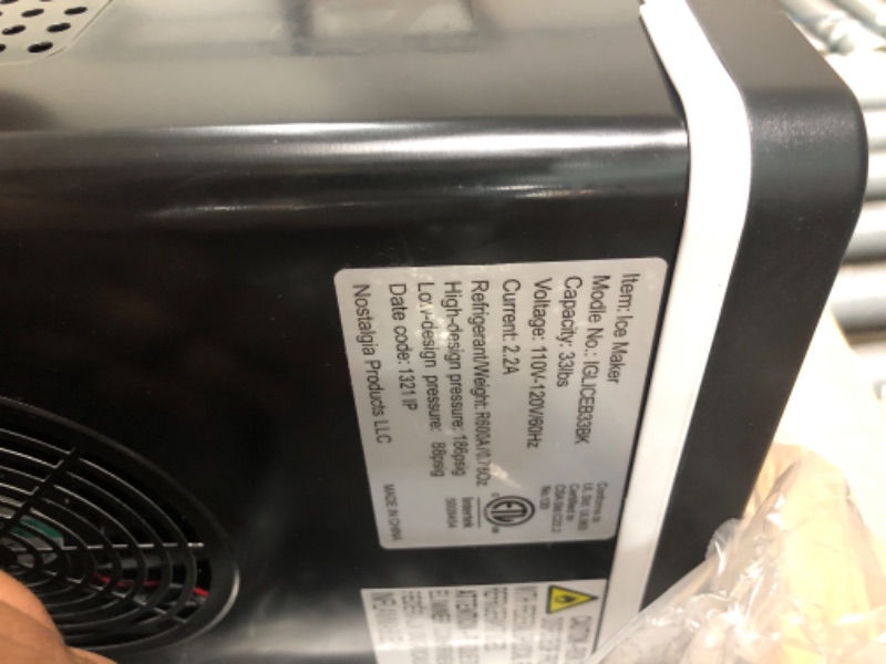 Photo 6 of ***NONREFUNDABLE - THIS SALE FINAL -  PARTS ONLY - SEE COMMENTS***
Igloo Electric Countertop Ice Maker Machine - Automatic and Portable - 33 Pounds in 24 Hours - Ice Cube Maker - Ice Scoop and Basket - Ideal for Iced Coffee and Cocktails - Black
