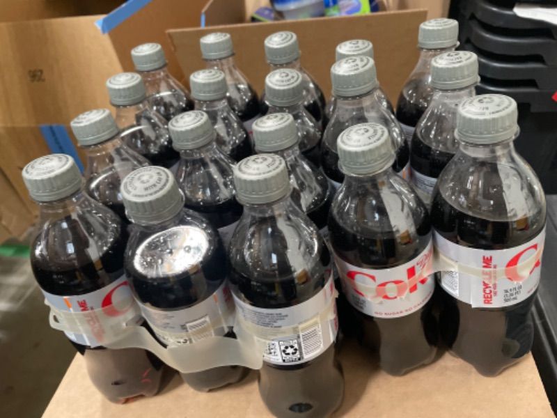 Photo 1 of 3 pack of 6 - Diet Coke, 16.9 fl oz, 
best by Oct 2024 