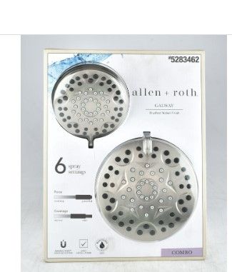 Photo 2 of *allen + Roth Galway Brushed Nickel Round Handheld Combo Shower Head #5283462
