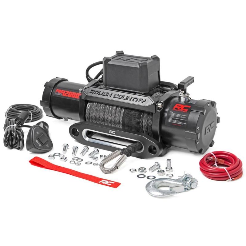 Photo 1 of ***USED - LIKELY MISSING PARTS - UNABLE TO VERIFY FUNCTIONALITY***
Rough Country 12 000 LB PRO Series Electric Winch 85 FT Synthetic Rope Fairlead Clevis Hook 12FT Remote PRO12000S
