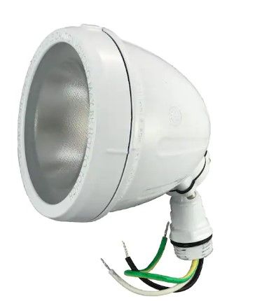 Photo 1 of 14-Watt Hardwired White LED Landscape Flood Light Metal Spot Light, 1100 Lumens
