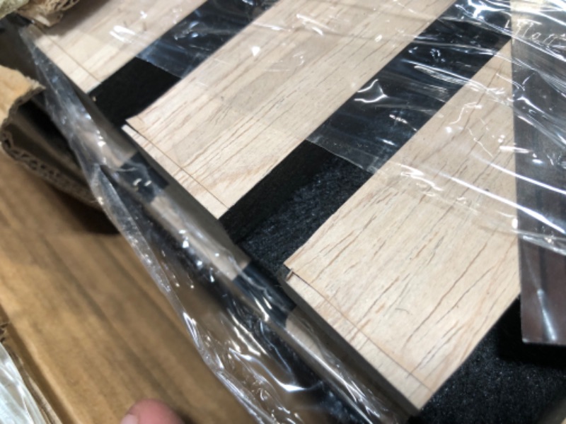 Photo 1 of **SEE NOTES!!**Wood Slat Panels, Easy Installation, Wall Decoration, Effective Sound Reduction for Living Room, Bedroom, Apartments & Office Acoustics (4 Pcs, Black Walnut), 47.2x23.6x0.87 Inch Each, Mollywell 4 Pcs Black/Walnut