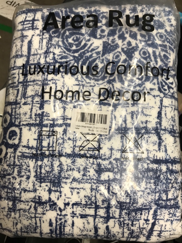 Photo 1 of  **BLUE**Lahome Vintage Medallion Area Rug - 3x5 Washable Entryway Rug Non Slip Distressed Rugs for Living Room Soft Grey Bedroom Rug, Throw Floor Carpet for Door Mat Entrance Bedrooms Office 3'x5' 1-grey