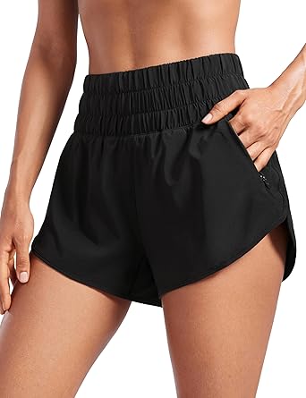 Photo 1 of Aurefin High Waisted Athletic Shorts for Women,Womens Running Shorts with Mesh Liner Quick Dry Casual Workout Active Shorts LARGE