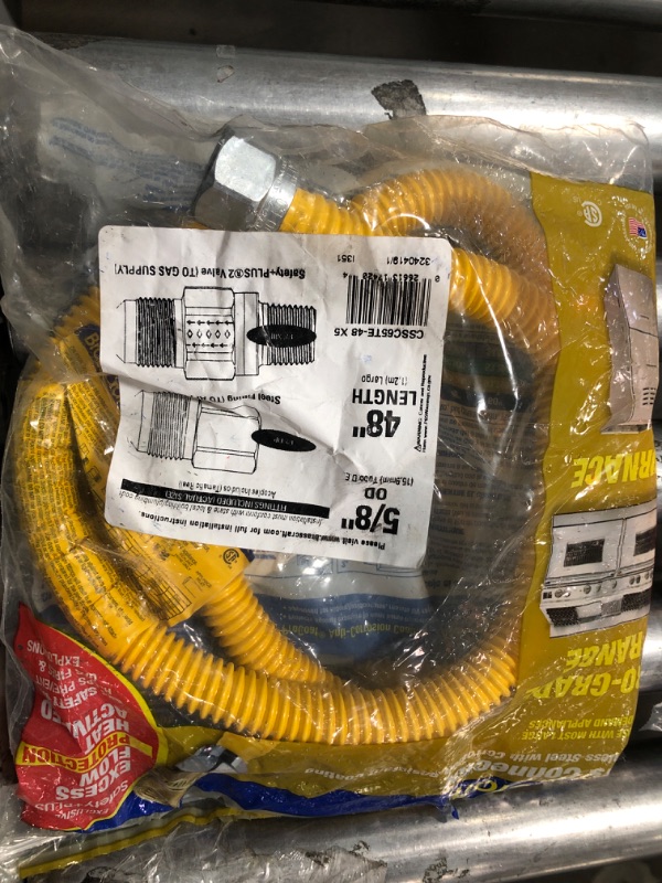 Photo 2 of 1/2 in. MIP x 1/2 in. FIP x 48 in. Gas Connector (1/2 in. OD) w/Safety+Plus2 Thermal Excess Flow Valve (106,000 BTU)