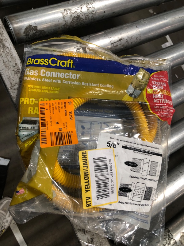 Photo 2 of 1/2 in. MIP x 1/2 in. MIP x 48 in. Gas Connector (5/8 in. OD) w/Safety+Plus2 Thermal Excess Flow Valve (106,000 BTU)
