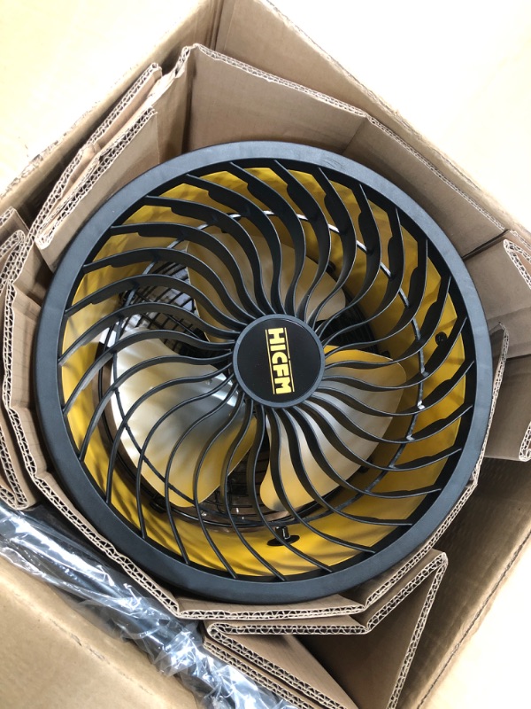 Photo 2 of 10" High-velocity Drum Air Circulator Fan 1200 CFM Large Airflow Turbo Shop Floor Fan with 360-degree Pivoting Head, 3-speed 1/12 HP Motor 10" Turbo Floor Fan