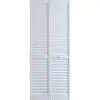 Photo 1 of 30 in. x 80 in. Louver Pine White Plantation Interior Closet Bi-fold Door
