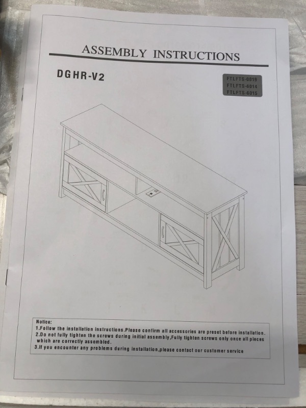 Photo 1 of 0 in.  Wash Wood X Door TV Stand Fits TVs up to 65 in. with Electric Fireplace