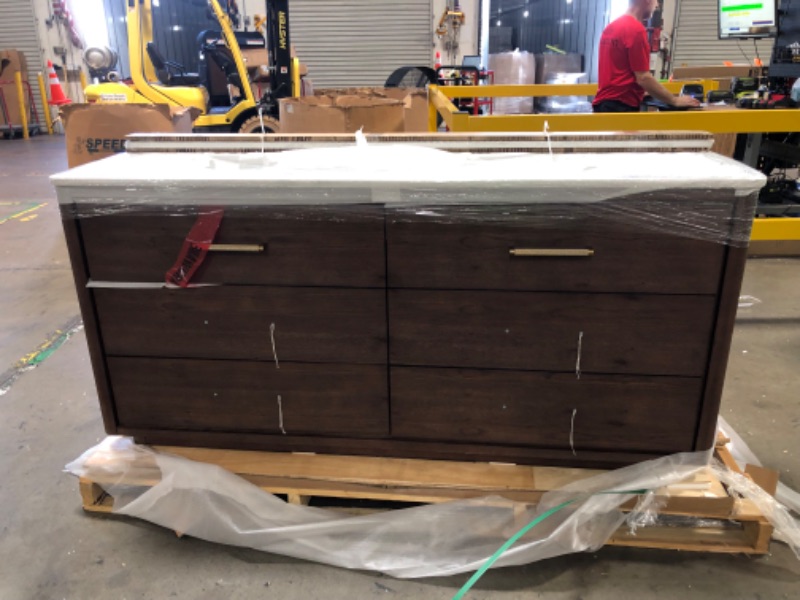 Photo 10 of ***PALLETIZED ITEM - TRUCK/TRAILER PICKUP ONLY - MISSING PARTS - SEE COMMENTS***
Vinnova Porto 72" Wood Double Bath Vanity with 6 Drawers in Aged Dark Brown