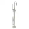 Photo 1 of 1-Handle Freestanding Floor Mount Tub Faucet Bathtub Filler with Hand Shower in Brush Nickel
