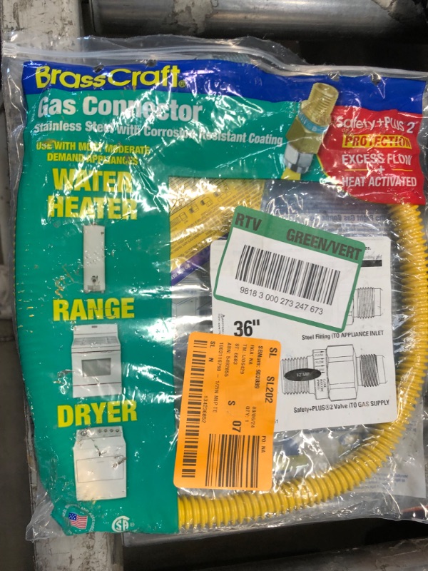 Photo 2 of 1/2 in. MIP x 1/2 in. MIP x 36 in. Gas Connector (1/2 in. OD) w/Safety+Plus2 Thermal Excess Flow Valve (71,100 BTU)
