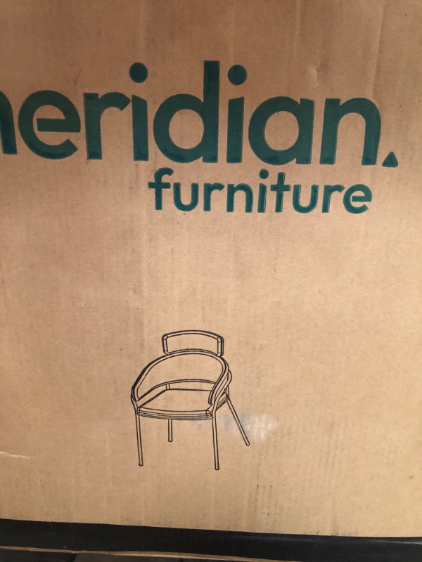 Photo 3 of ***USED - MISSING HARDWARE - TORN - SEE PICTURES***
Meridian Furniture 549Cream-C Yara Collection Modern | Contemporary Vegan Leather Upholstered Dining Chair with Brushed Brass Metal Frame, 22.5" W x 25.5" D x 34.5" H, Cream, Set of 2