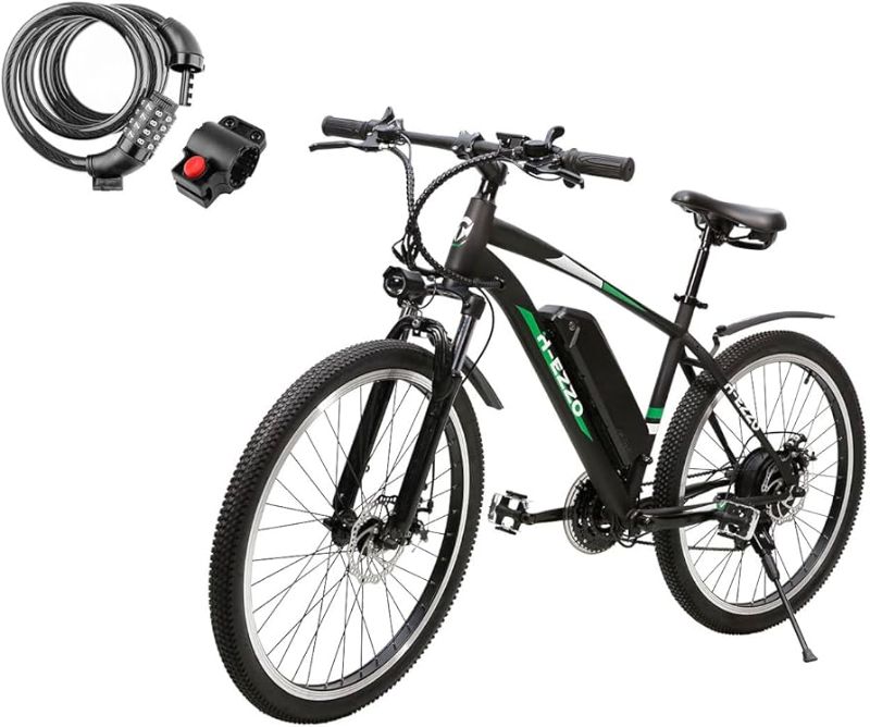 Photo 1 of ***USED - NO PACKAGING POWERS ON - UNABLE TO TEST FURTHER - SEE PICTURES - NO BIKE LOCK INCLUDED - KEY BENT***
HEZZO Electric Bike, Electric Bike for Adults 350/750W Ebikes 26" Electric Mountain Bike Shimano 21 Speed Gears Electric Bicycle with 36V 10.4Ah