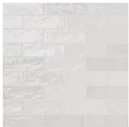 Photo 1 of *** Some broken pieces *** Kingston White 3 in. x 8 in. Glazed Ceramic Wall Tile (5.38 sq. ft./case)
