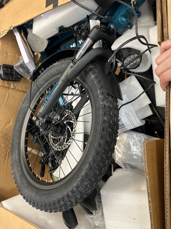 Photo 2 of **** MISSING HARDWARE, CANNOT FULLY TEST ***  ****Electric Bike for Adults, 20" Fat Tire E Bike 750W 20MPH Removable Folding Electric Bike, 48V/14Ah Battery 55-120KM,All Terrain tire Electric Bicycles