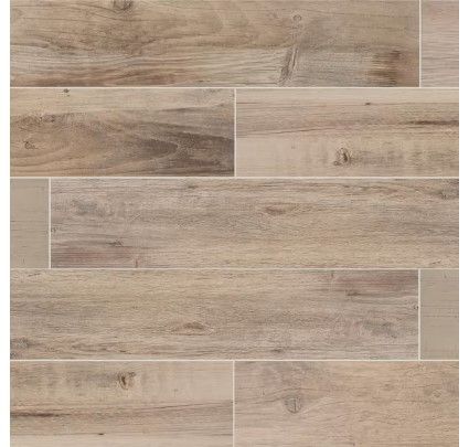 Photo 1 of 3 pack*** Laurelwood Cream 8 in. x 47 in. Color Body Porcelain Floor and Wall Tile (15.2 sq. ft./Case) 
