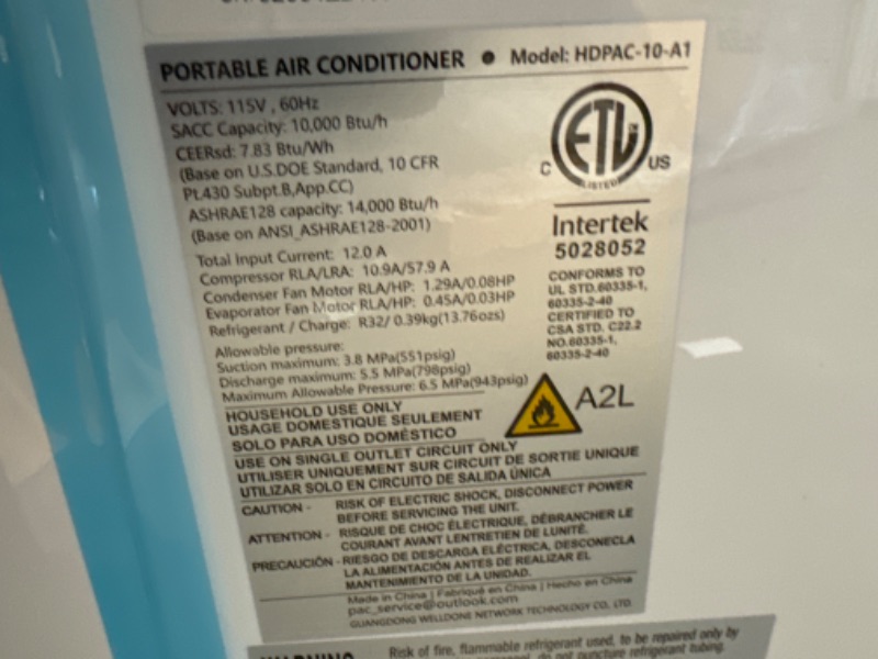 Photo 3 of 14,000 BTU Portable Air Conditioner Cools Up to 700 Sq.Ft, 3-IN-1 Quiet Portable AC Unit with Remote Control & Installation Kits for Large Room, Campervan, Office, Temporary Space