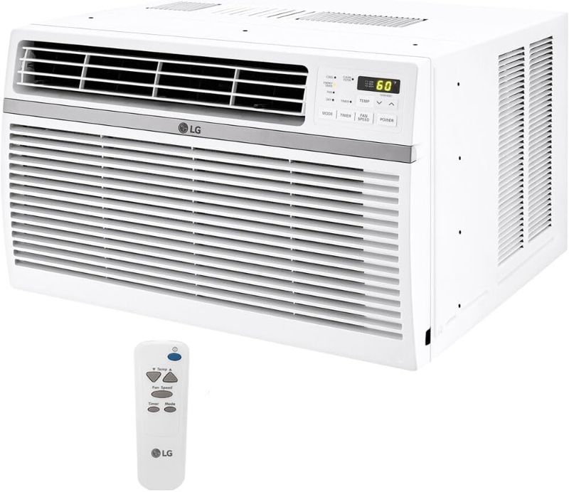 Photo 1 of ****PARTS ONLY***** LG 8,000 BTU Window Air Conditioner, 115V, Cools 340 Sq.Ft. for Bedroom, Living Room, Apartment, Quiet Operation, Electronic Control with Remote, 3 Cooling & Fan Speeds, Auto Restart, White
