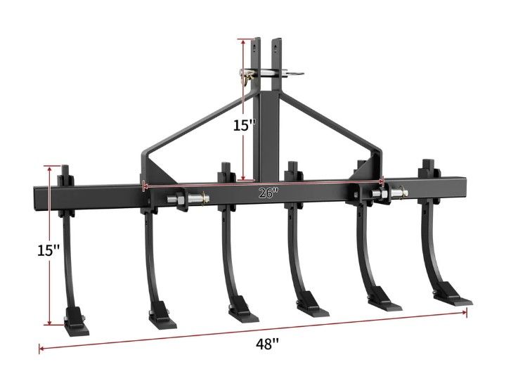 Photo 1 of  ›YITAMOTOR® Detachable Scarifier Cultivator W/ 6 Shank & Mount Brackets for CAT-0 & Cat 1