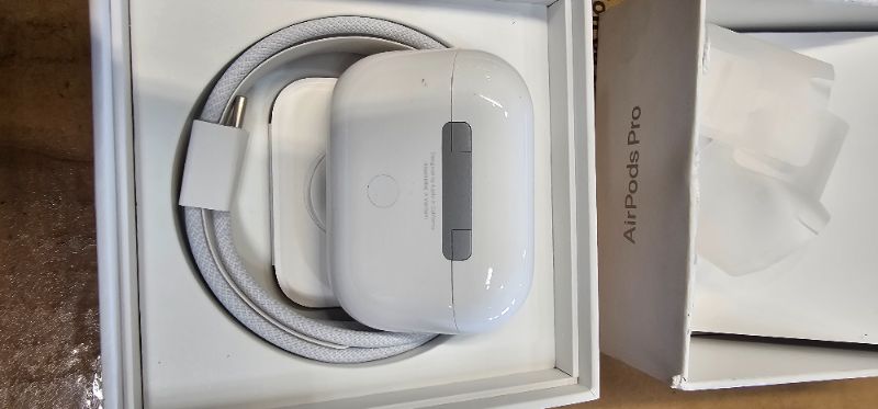 Photo 7 of Apple AirPods Pro (2nd Generation) Wireless Ear Buds with USB-C Charging, Up to 2X More Active Noise Cancelling Bluetooth Headphones, Transparency Mode, Adaptive Audio, Personalized Spatial Audio (S#-C3VO76VM04) (FACTORY SEALED)