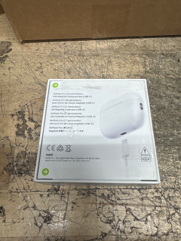 Photo 3 of Apple AirPods Pro (2nd Generation) Wireless Ear Buds with USB-C Charging, Up to 2X More Active Noise Cancelling Bluetooth Headphones, Transparency Mode, Adaptive Audio, Personalized Spatial Audio (S#-C3VO76VM04) (FACTORY SEALED)