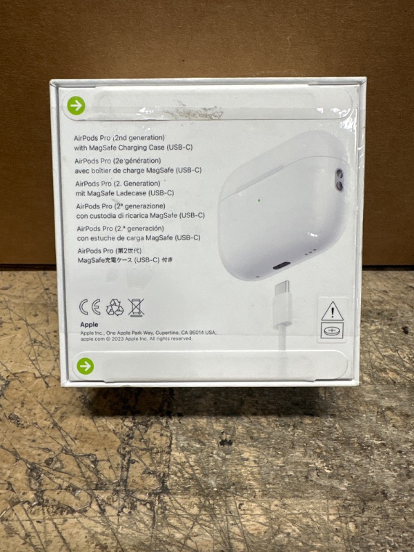 Photo 5 of Apple AirPods Pro (2nd Generation) Wireless Ear Buds with USB-C Charging, Up to 2X More Active Noise Cancelling Bluetooth Headphones, Transparency Mode, Adaptive Audio, Personalized Spatial Audio (S#-C3VO76VM04) (FACTORY SEALED)