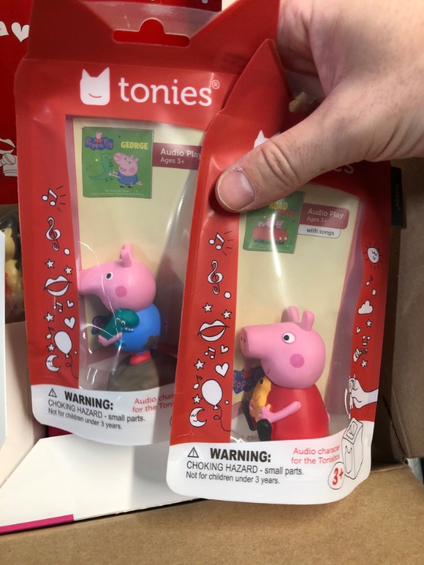 Photo 3 of (READ FULL POST) Toniebox Audio Player Starter Set with Peppa Pig, George, and Playtime Puppy - Listen, Learn, and Play with One Huggable Little Box - Pink